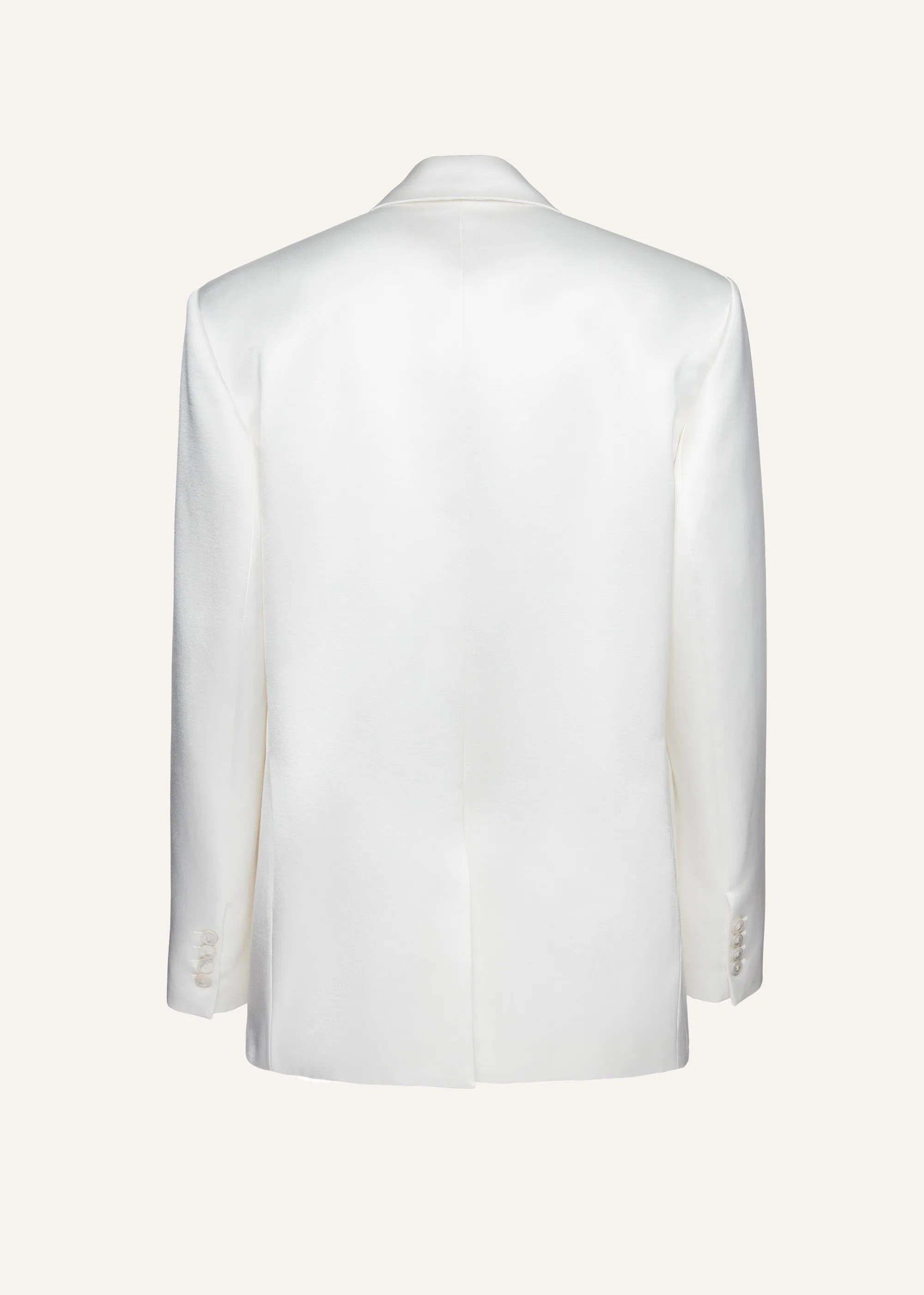 Classic oversized satin blazer in cream