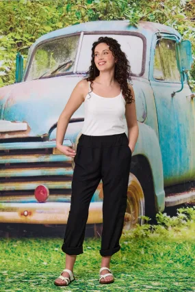 Classified Santorini Linen Blend Pant C5021 - Black