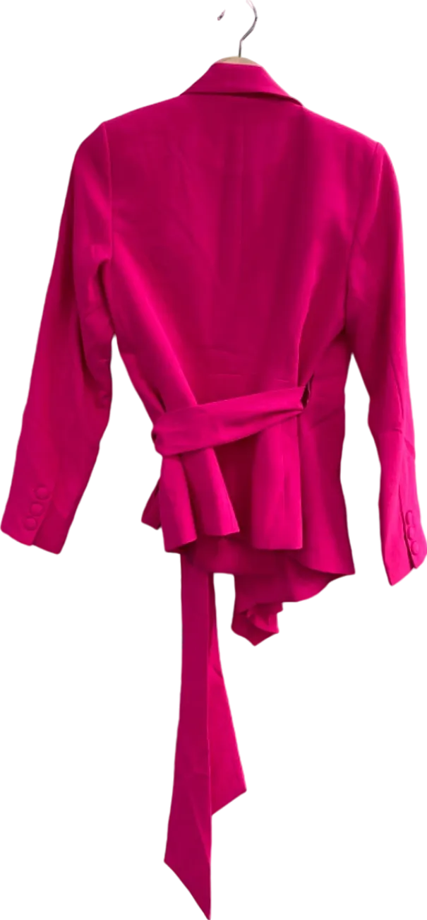 Coast Fuchsia Pink Tie-Front Blazer UK 10