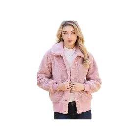 Collar Neck Button Down Sherpa Fleece Sweater  Jacket