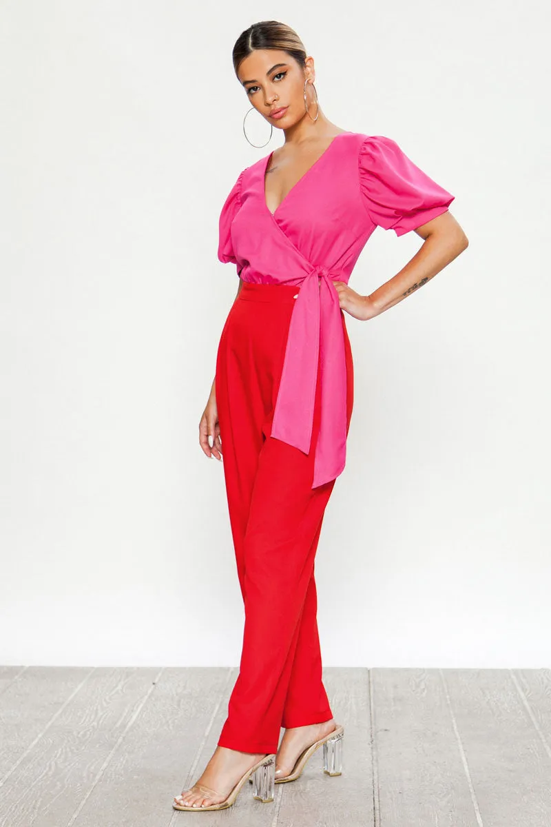 Colorblock Side Tie Jumpsuit