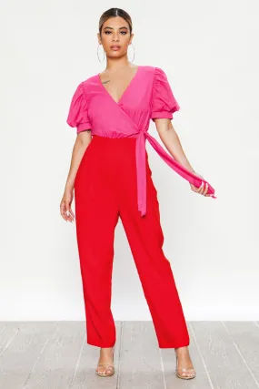 Colorblock Side Tie Jumpsuit