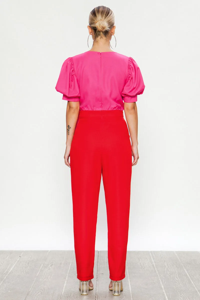 Colorblock Side Tie Jumpsuit