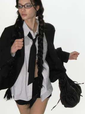 [CRANK] SS 24 CLASSIC BLAZER & NECKTIE SET_BLACK