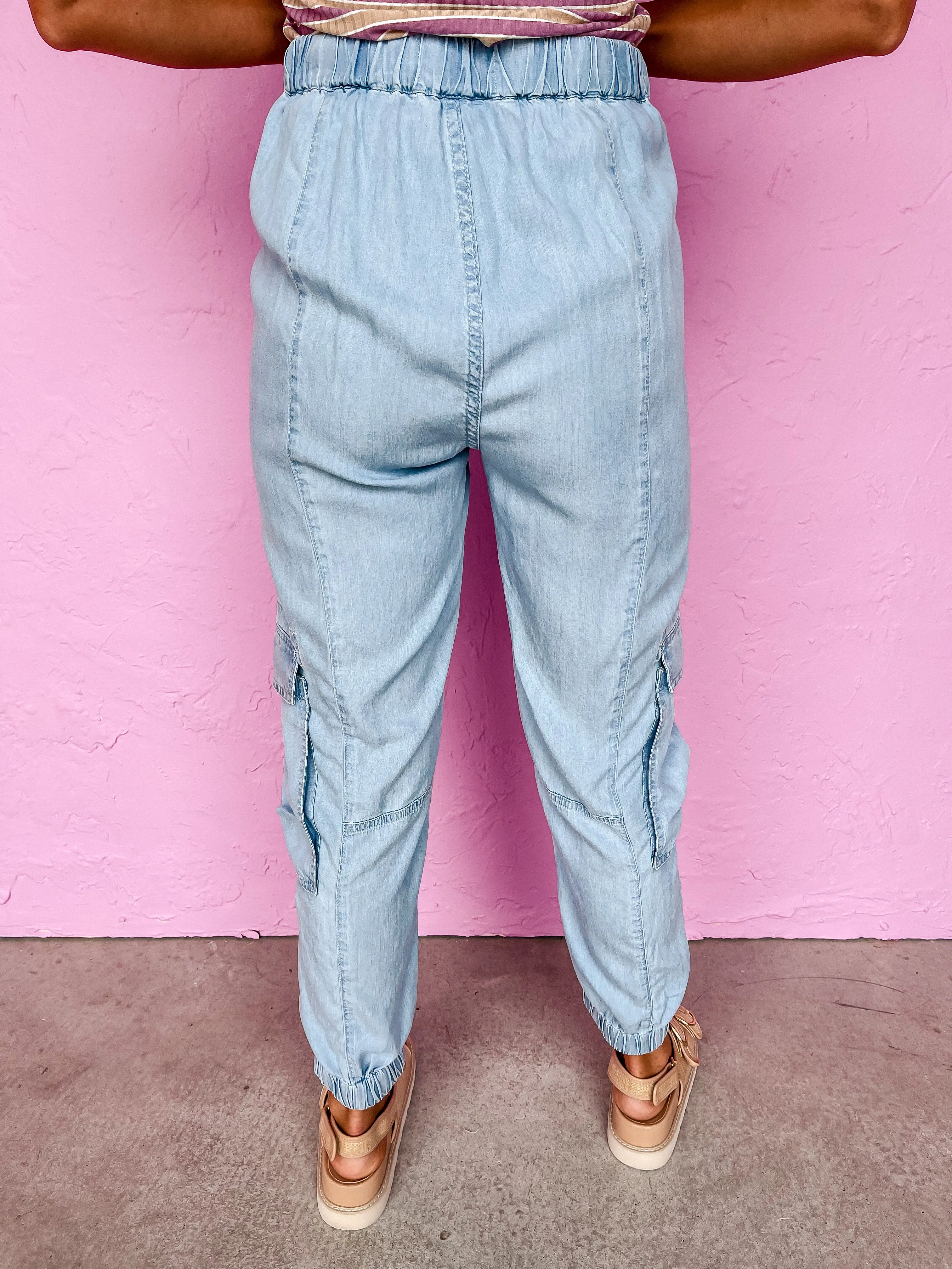 [Dear John] Sandy Cargo Tencel Joggers-Light Indigo