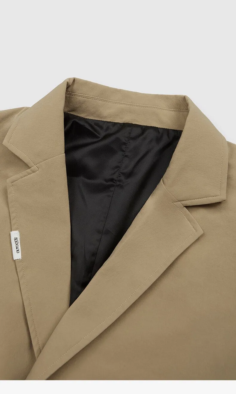 Double-Breasted Oversized Blazer in Khaki Color