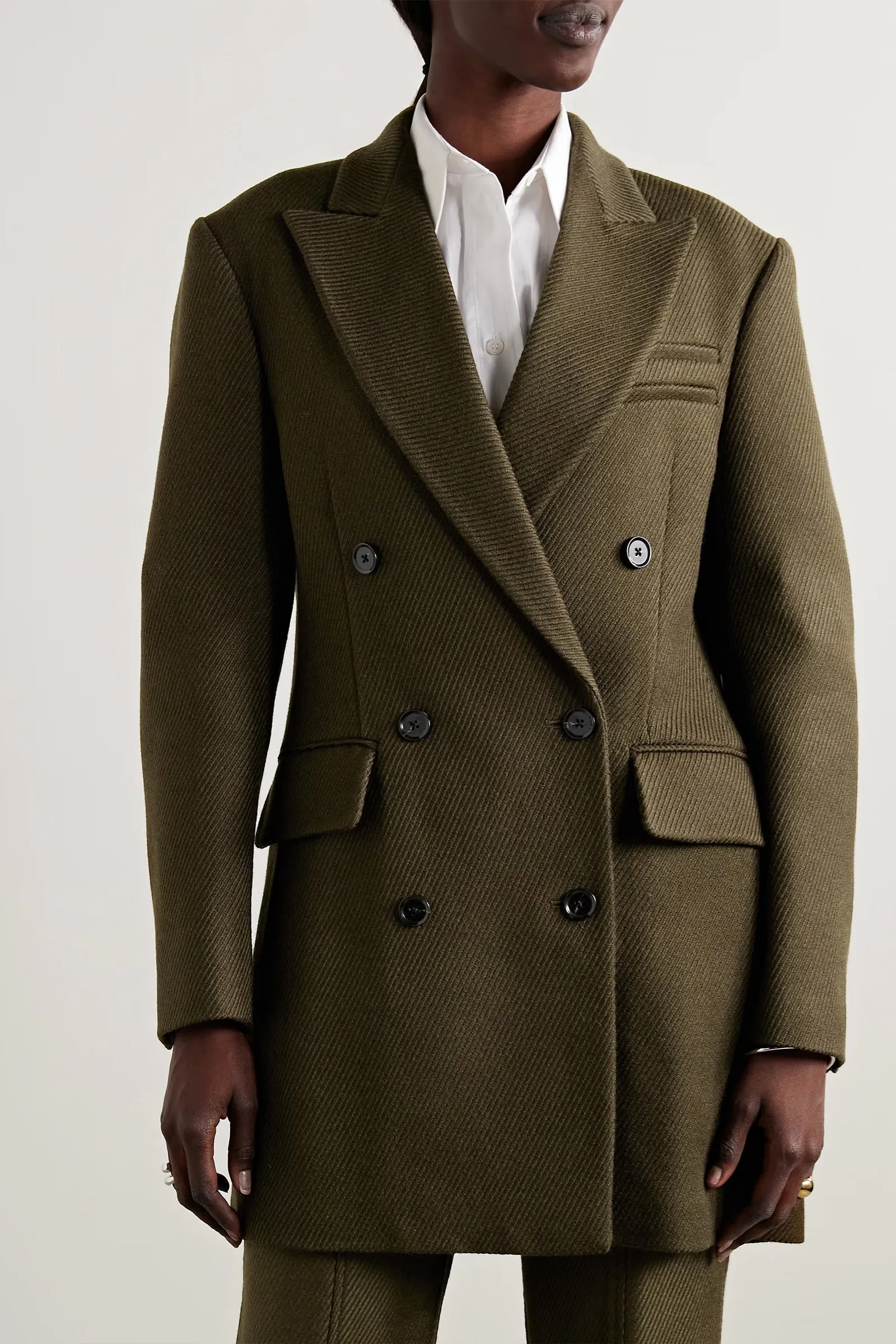 Double-breasted Twill Blazer