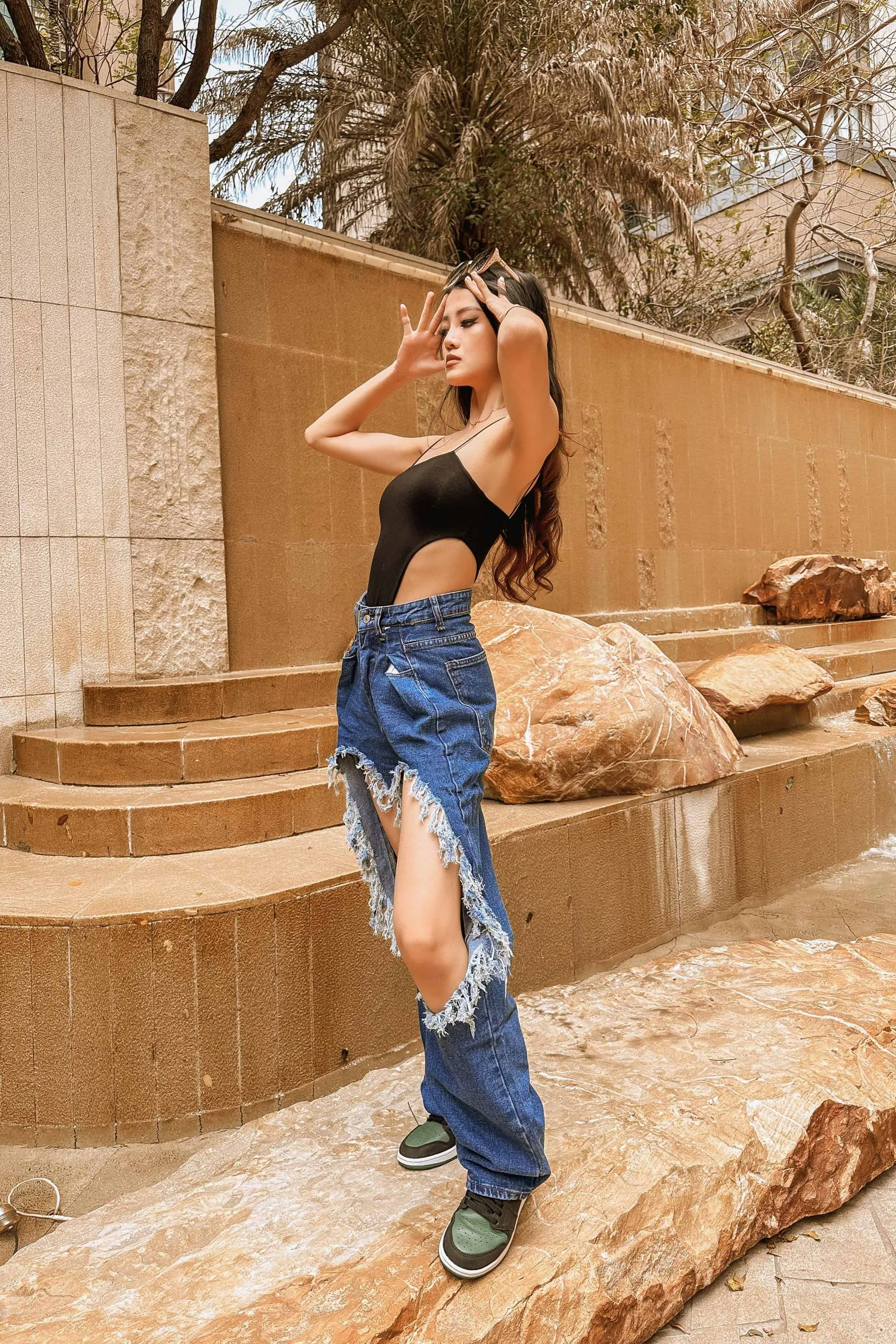 Edica Oversized Ripped Denim Pants