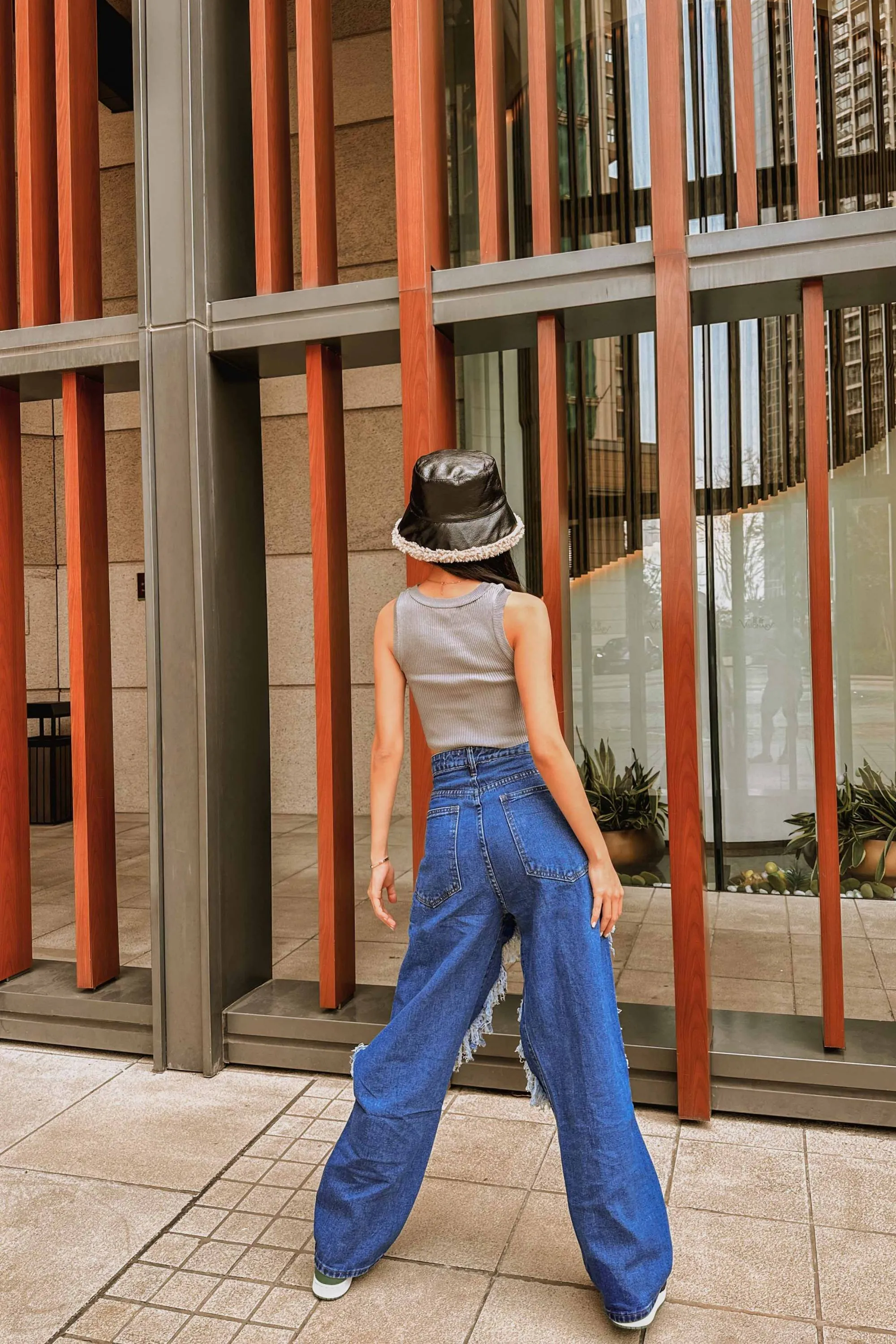 Edica Oversized Ripped Denim Pants