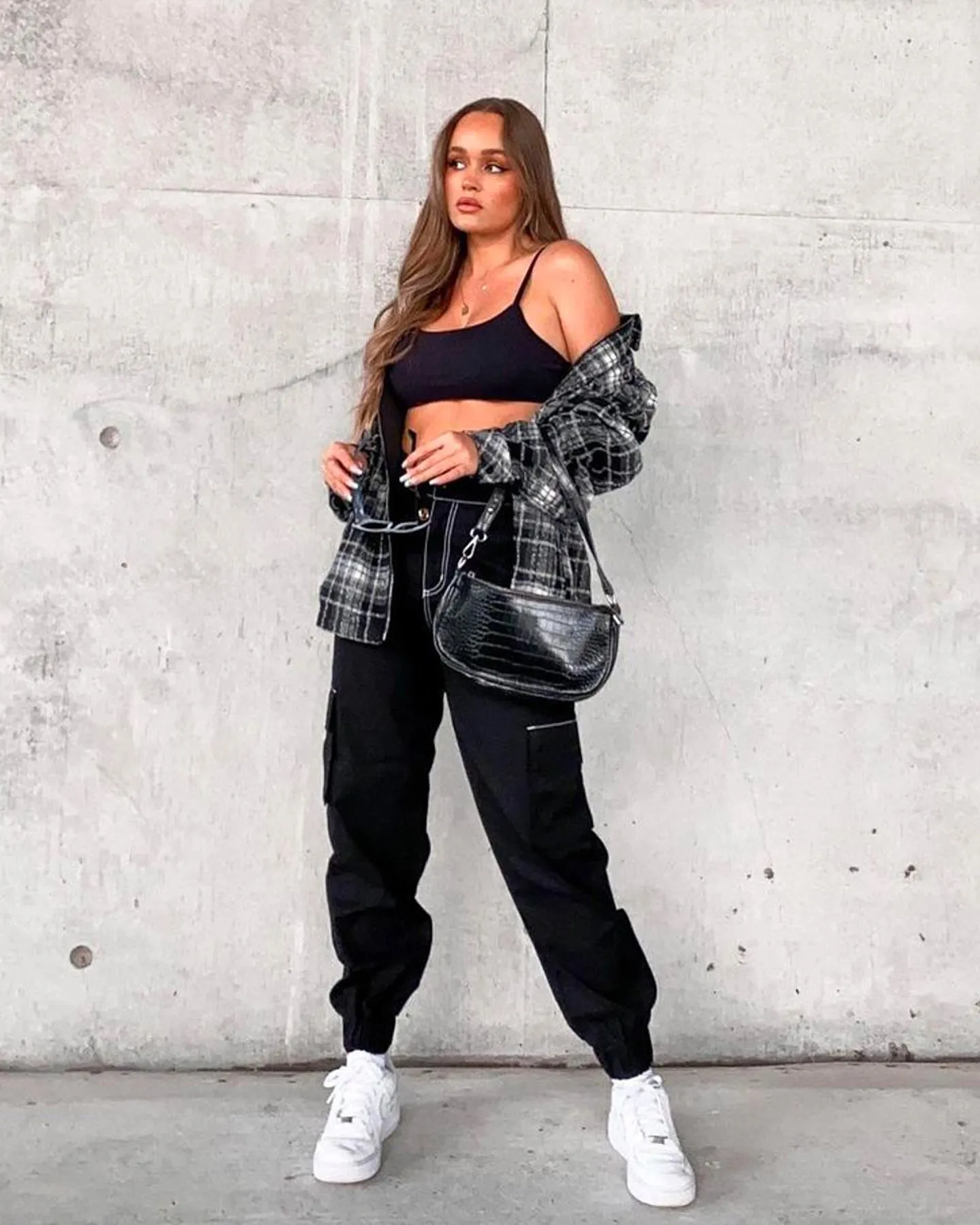 EN.ES Women's Fearless Cargo Pants Black