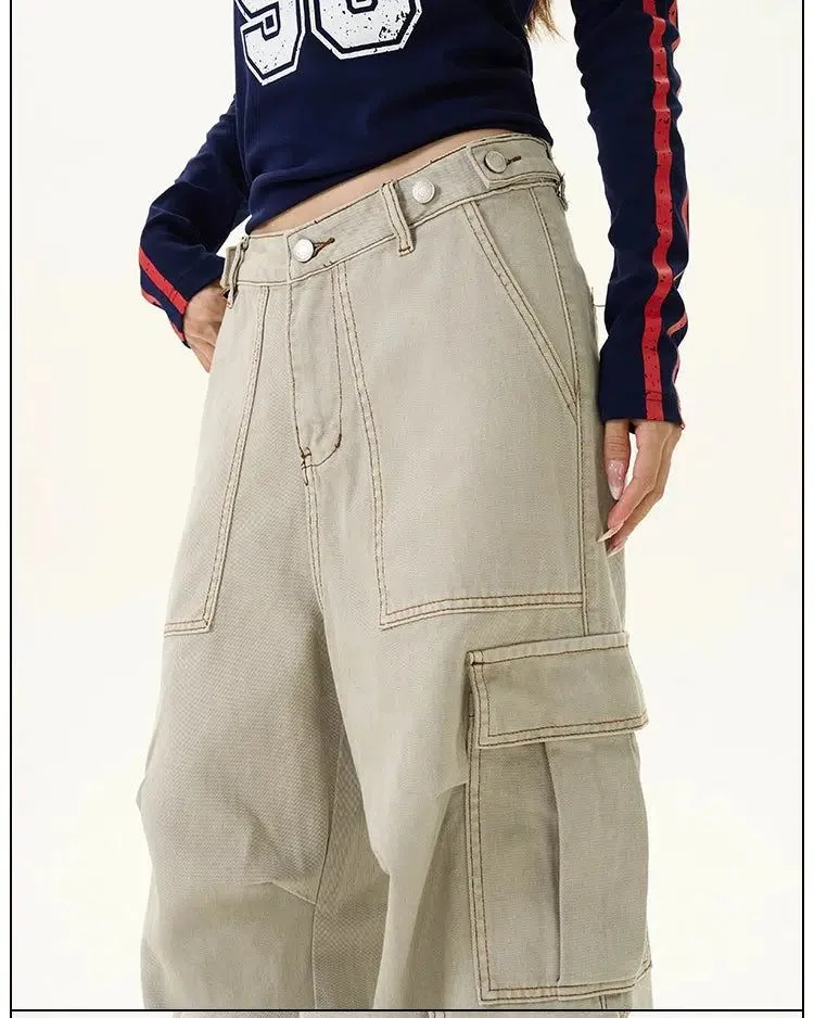 Faded Oversized Pocket Cargo Pants