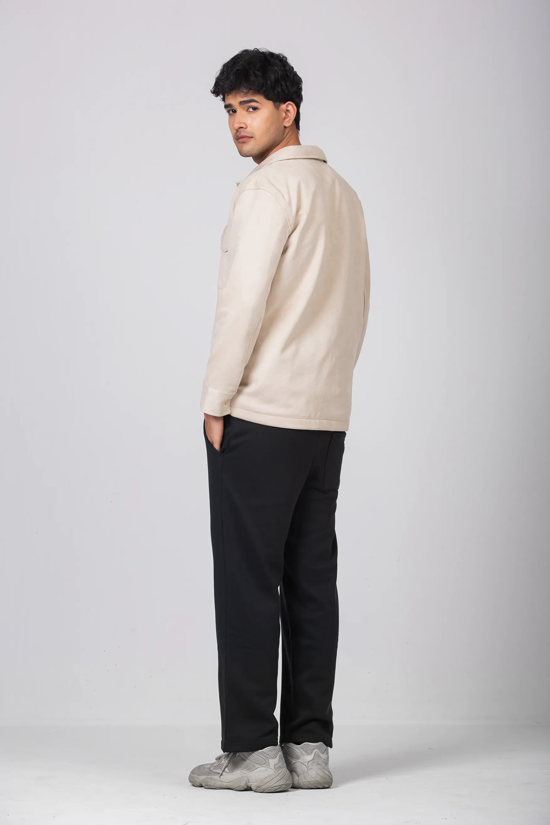 Faux Suede Shacket | Cream