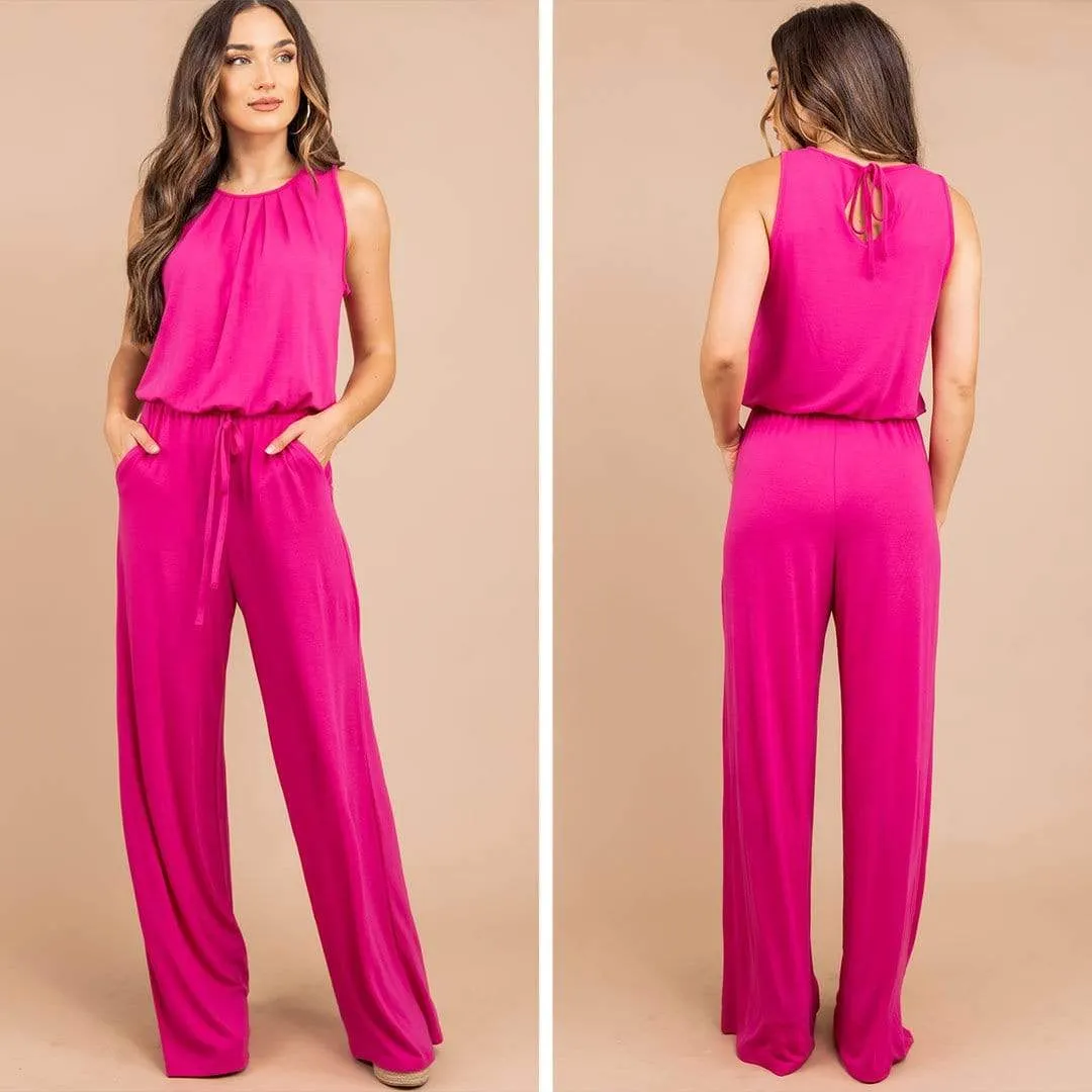 Feeling So Free Hot Pink Jumpsuit