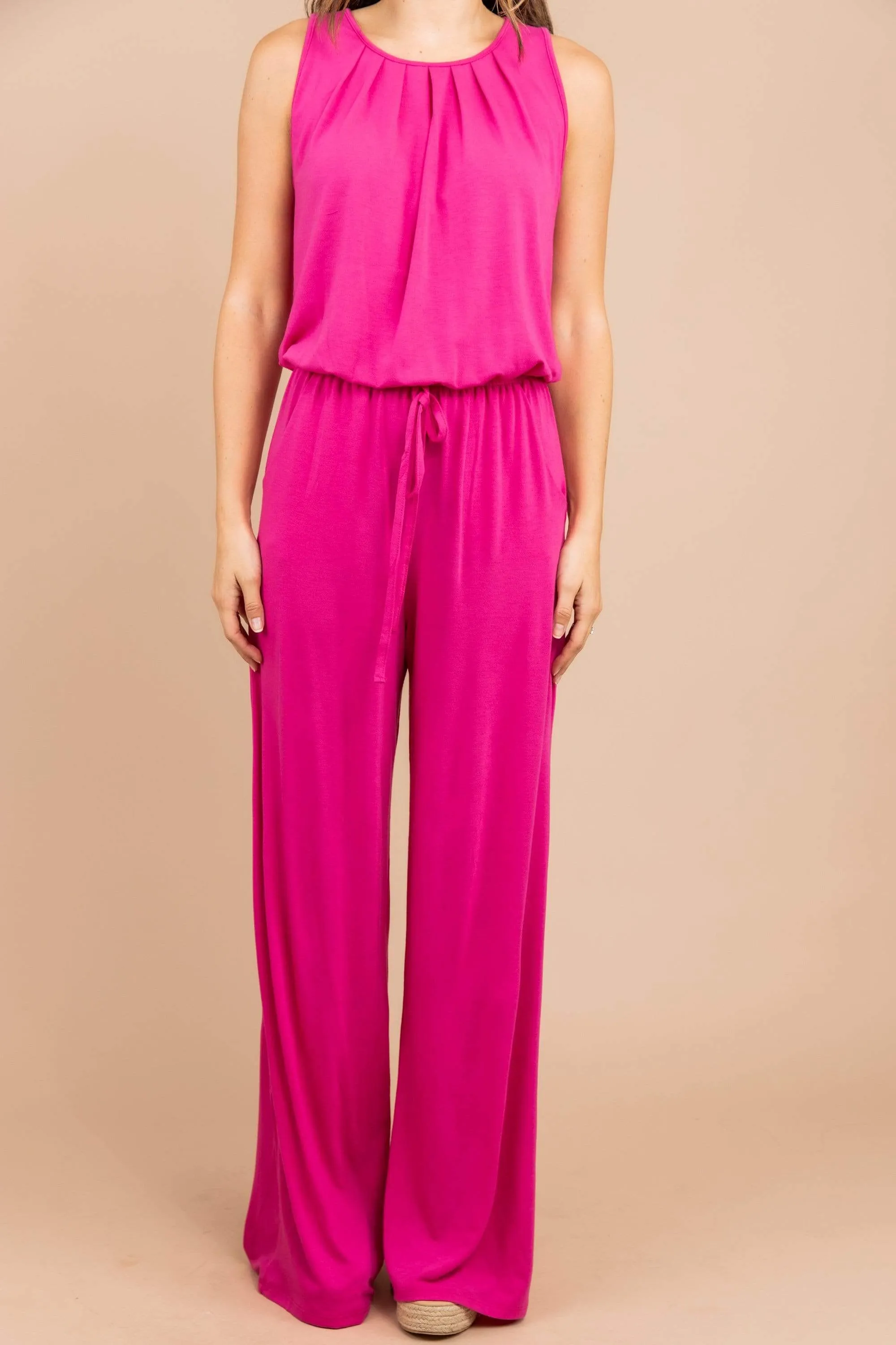 Feeling So Free Hot Pink Jumpsuit