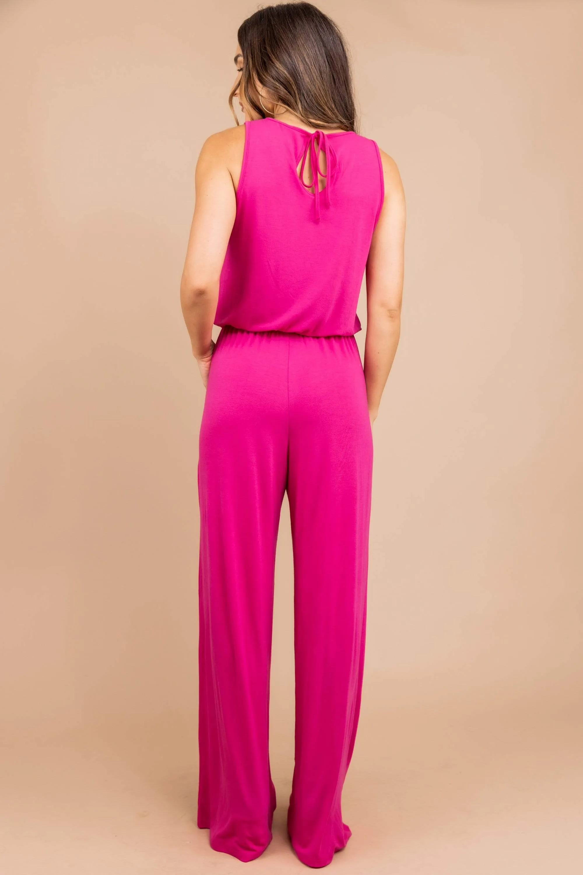 Feeling So Free Hot Pink Jumpsuit