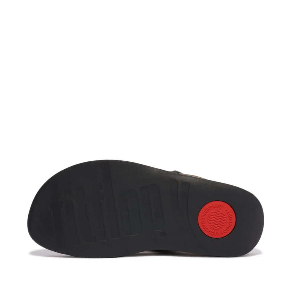 FitFlop Trakk II Mens Buckle Leather Toe Post Sandals Grey