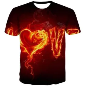 Flame T shirts Men Space Tshirts Casual Smoke Tshirts Novelty Love Tshirts Cool Gothic Shirt Print Short Sleeve summer Men New