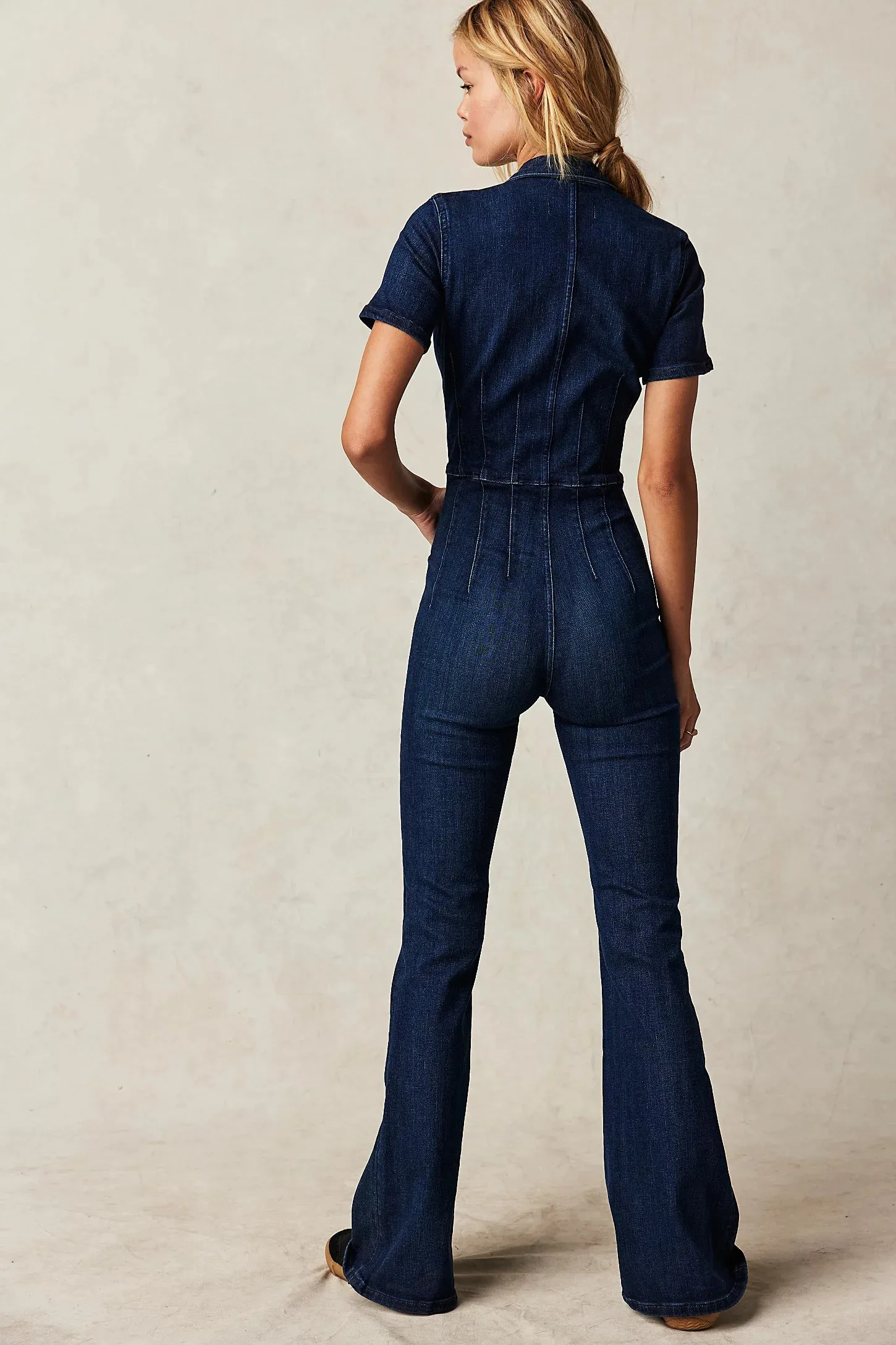 Free People Jayde Flare Jumpsuit in Night Sky