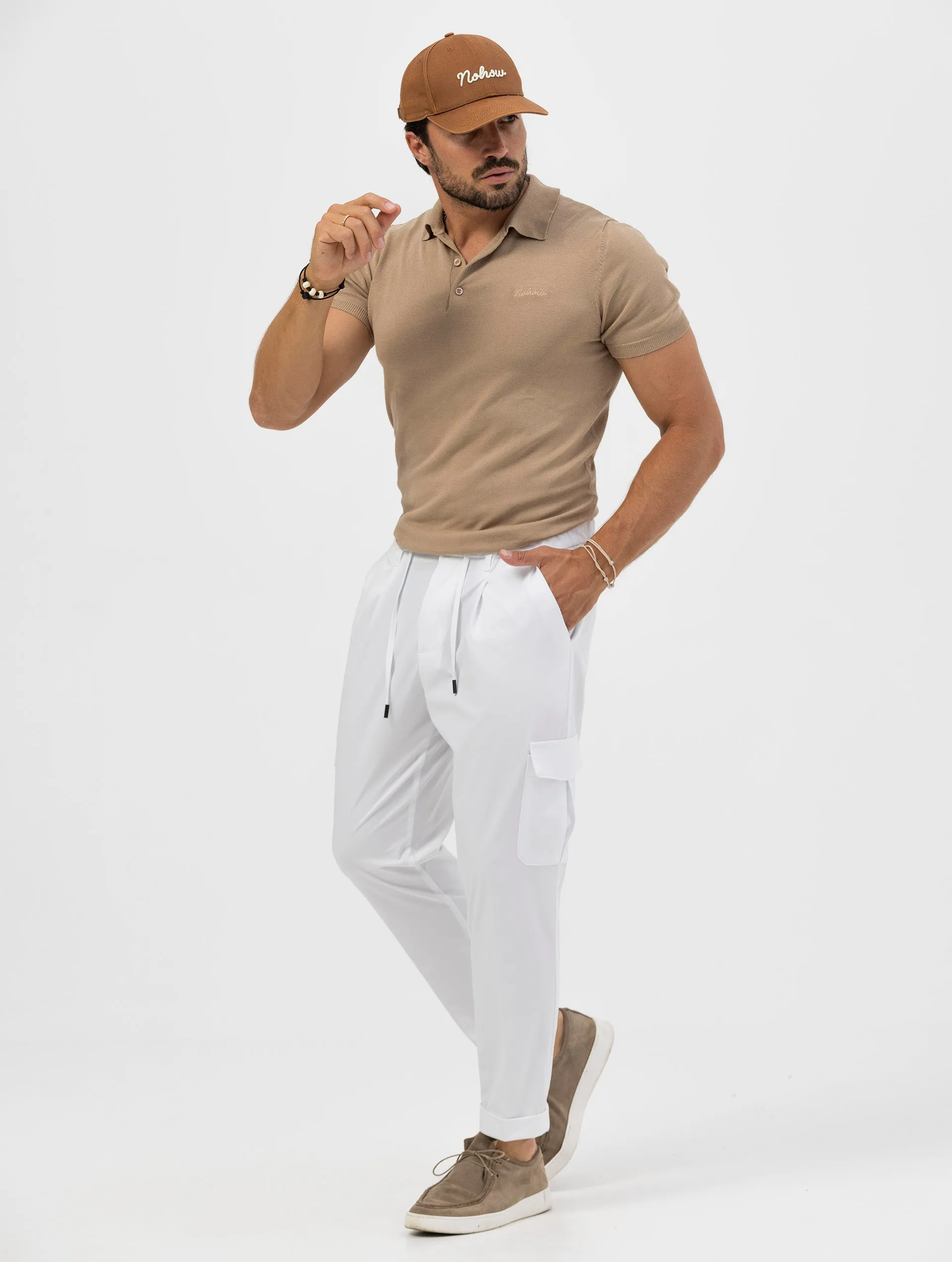 GARY TECH CARGO PANTS IN WHITE