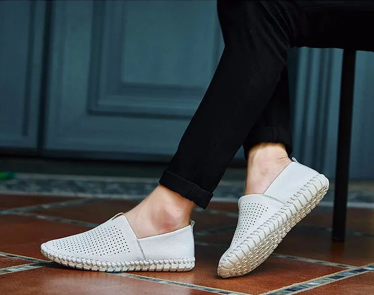 Genuine Leather Soft Men's Casual Flat Shoes
