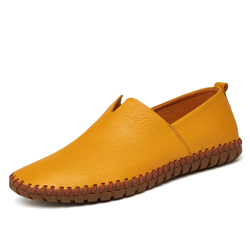 Genuine Leather Soft Men's Casual Flat Shoes