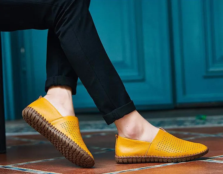 Genuine Leather Soft Men's Casual Flat Shoes