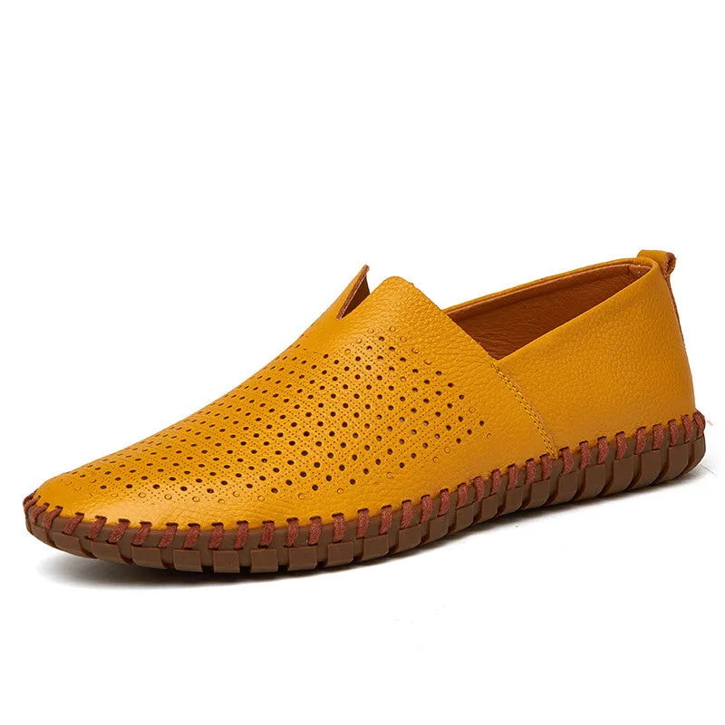 Genuine Leather Soft Men's Casual Flat Shoes