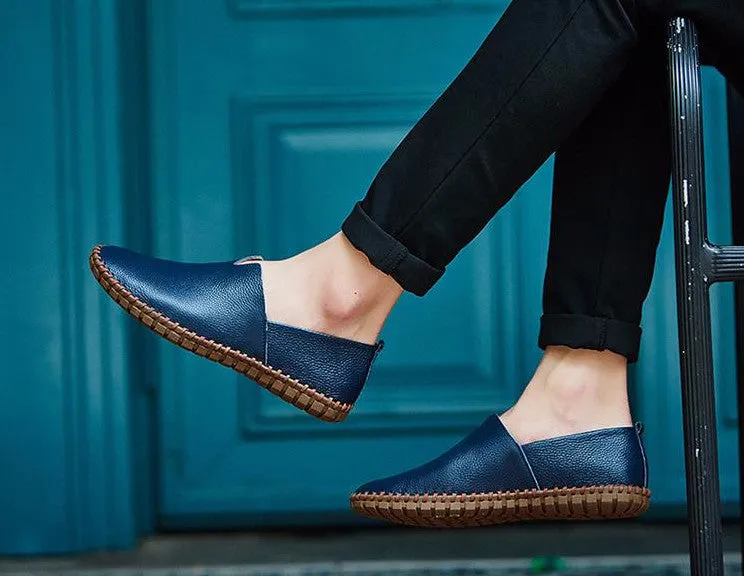 Genuine Leather Soft Men's Casual Flat Shoes