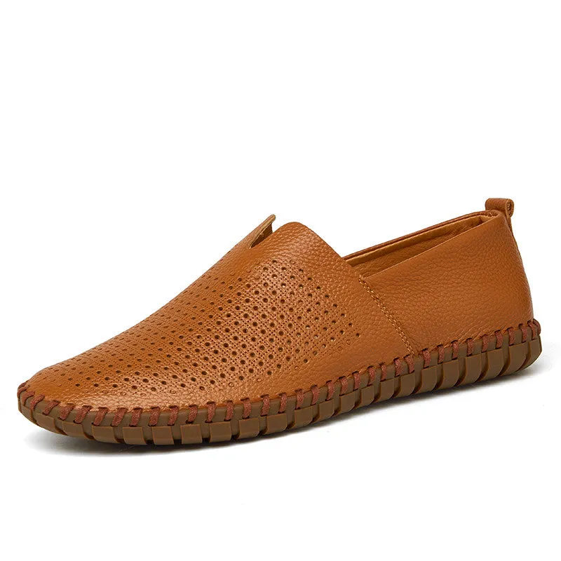 Genuine Leather Soft Men's Casual Flat Shoes