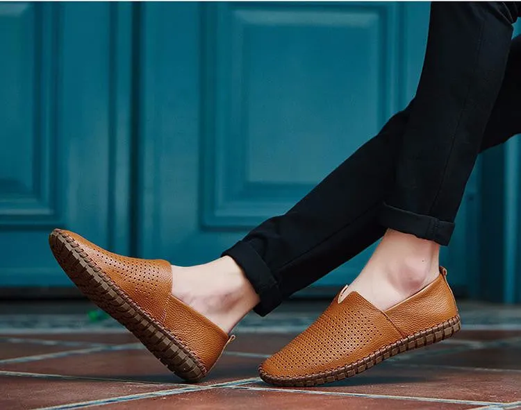 Genuine Leather Soft Men's Casual Flat Shoes