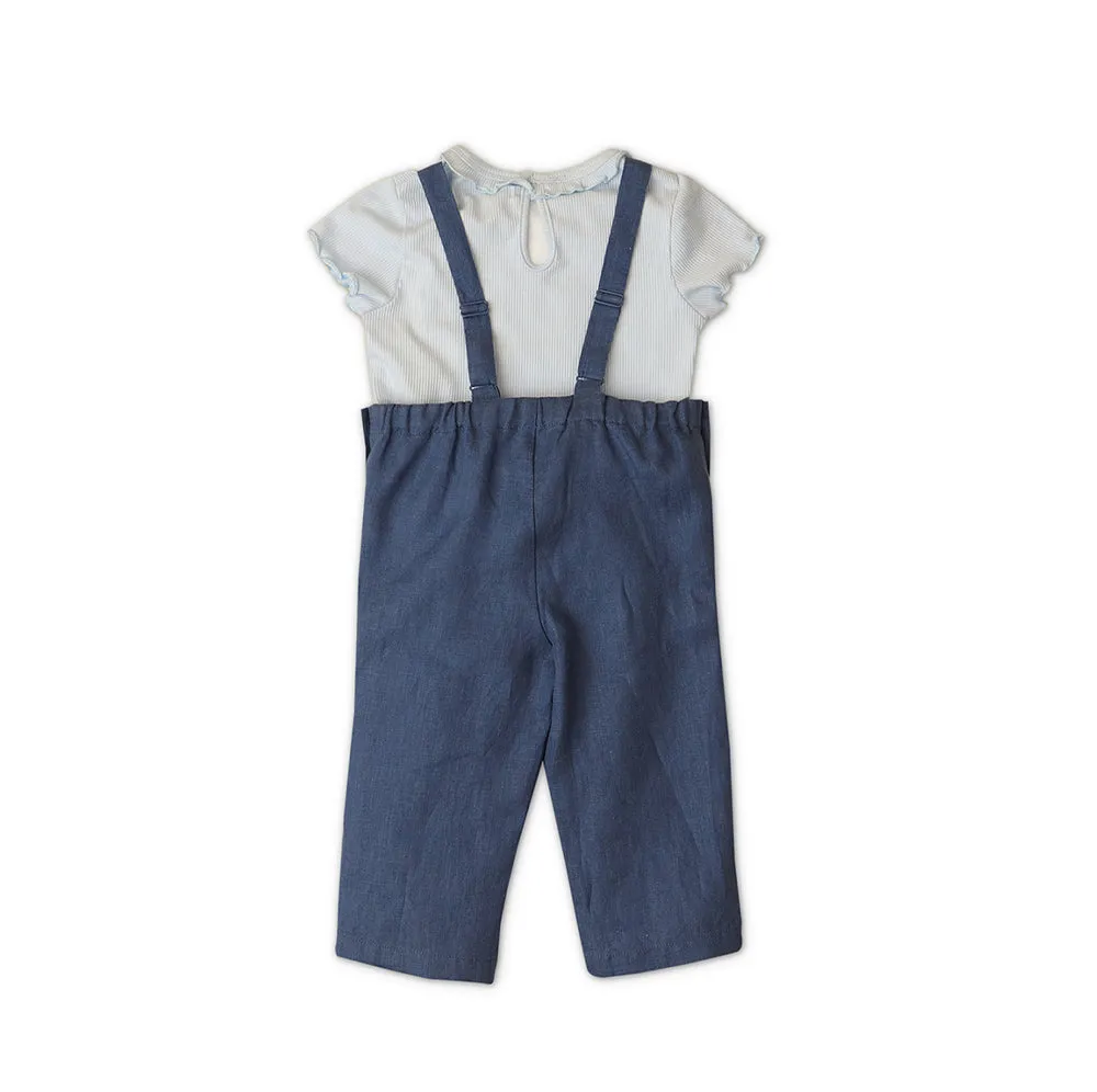 Gingersnaps :: Baby Vinatge Marina Embroidered Jumpsuit Teal