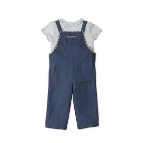 Gingersnaps :: Baby Vinatge Marina Embroidered Jumpsuit Teal
