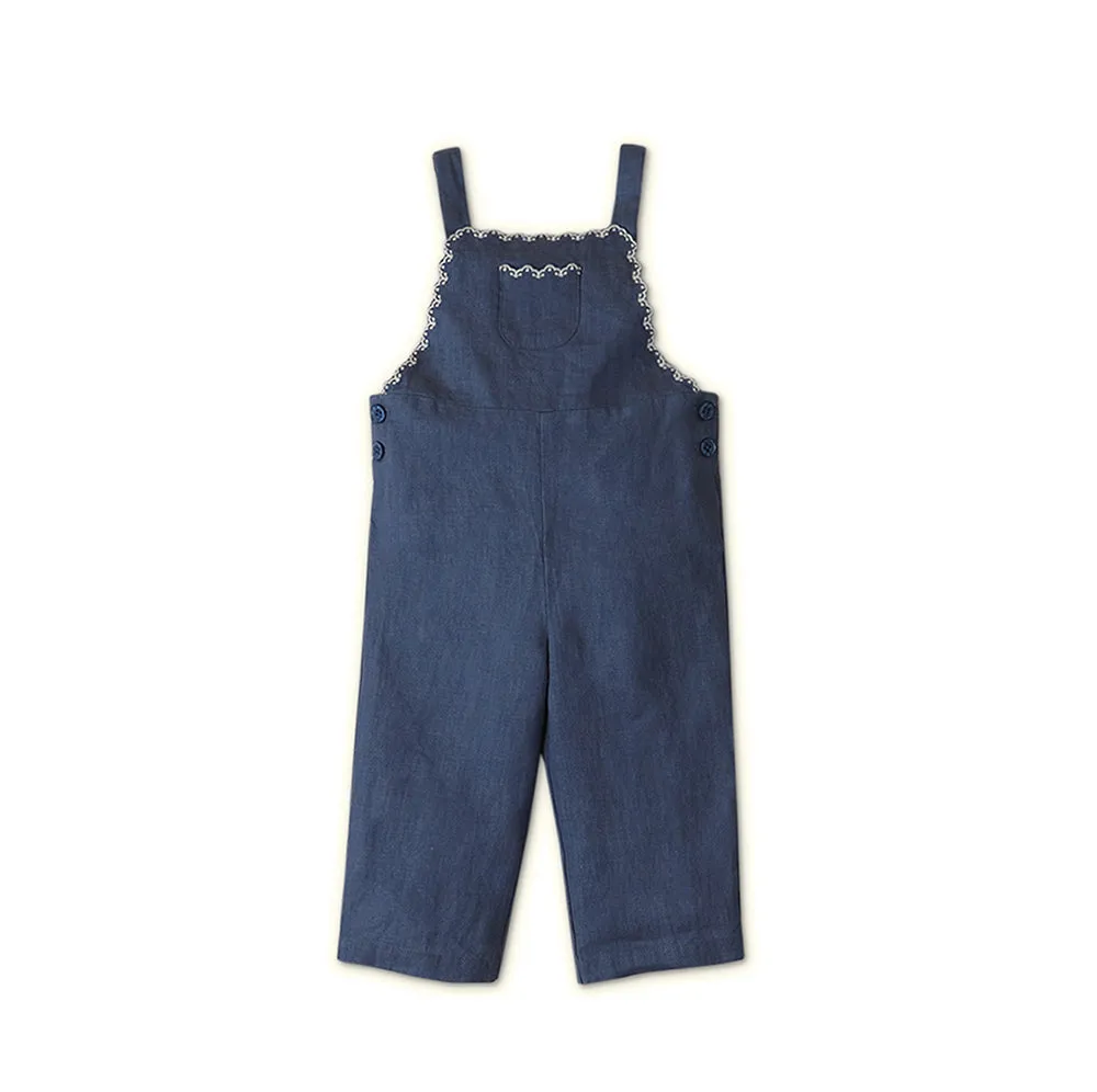 Gingersnaps :: Baby Vinatge Marina Embroidered Jumpsuit Teal