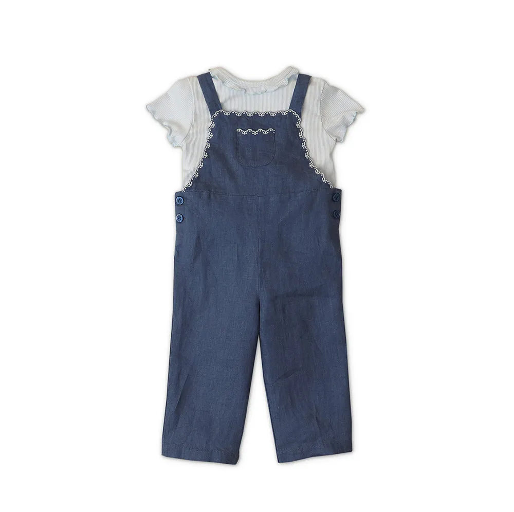 Gingersnaps :: Baby Vinatge Marina Embroidered Jumpsuit Teal