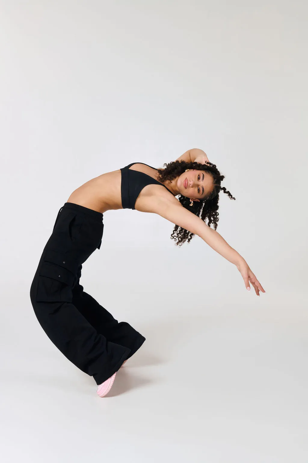 Girls Pop & Lock Cargo Pants Black