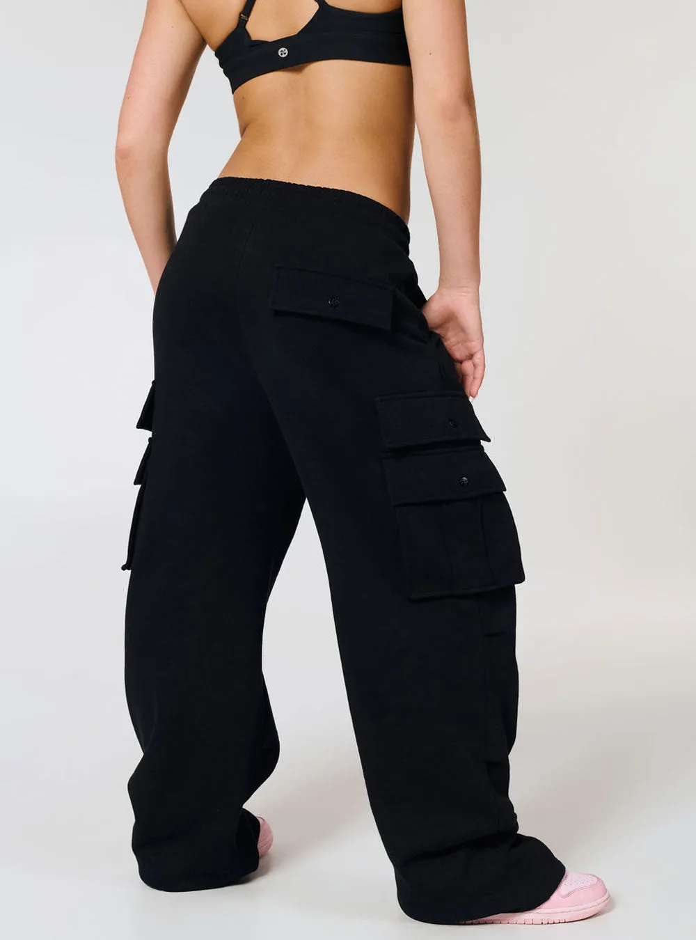 Girls Pop & Lock Cargo Pants Black