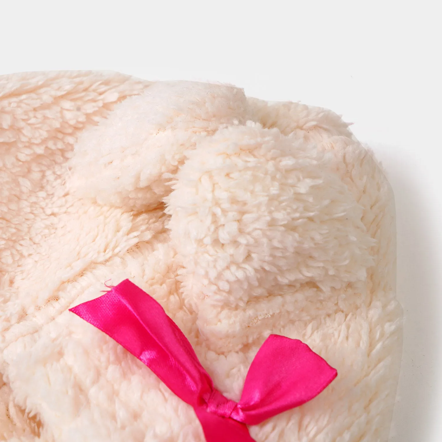 Girls Sherpa Jacket Cartoon Face Print - White Pink