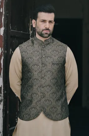 GOLDEN JAMAWAR WAISTCOAT