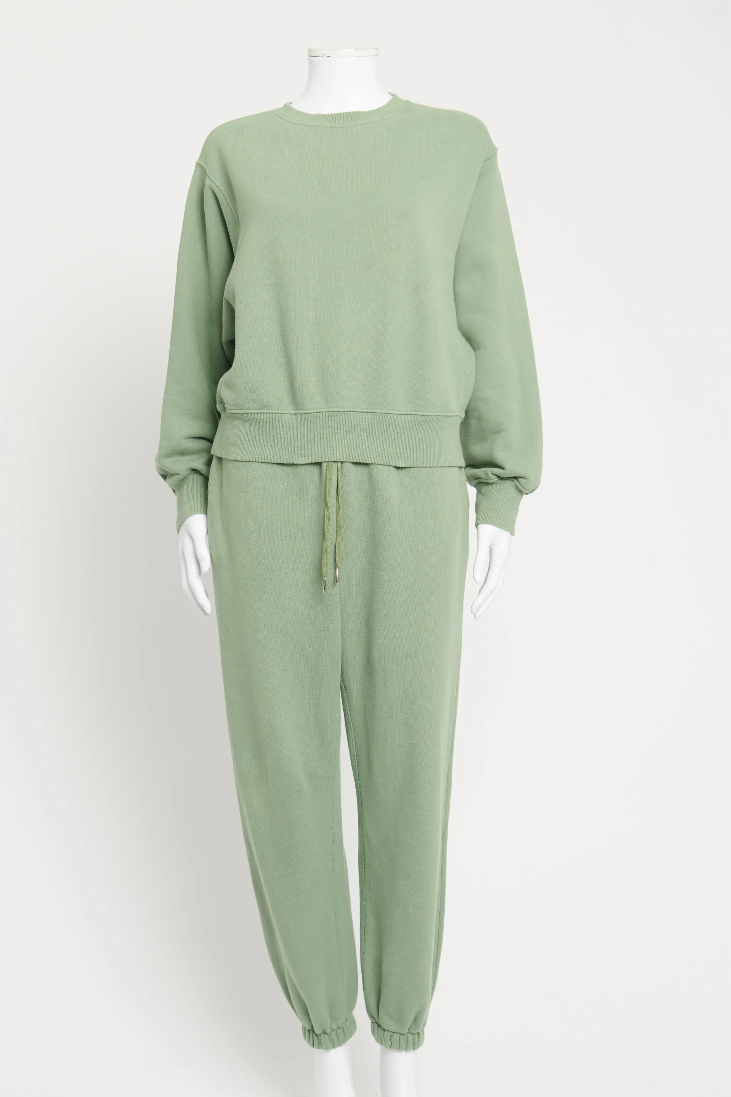Green Cotton Preowned Tracksuit Set