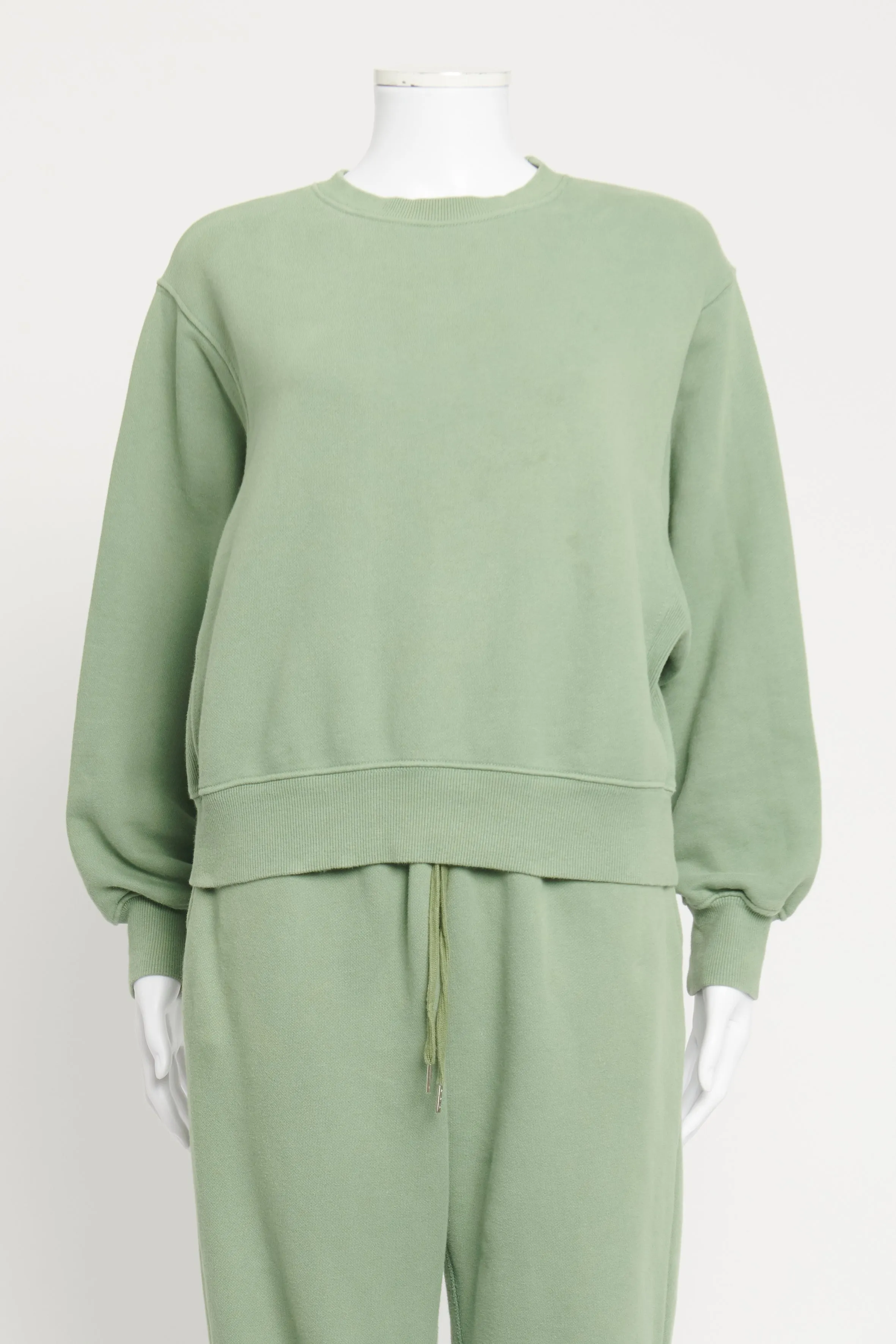 Green Cotton Preowned Tracksuit Set