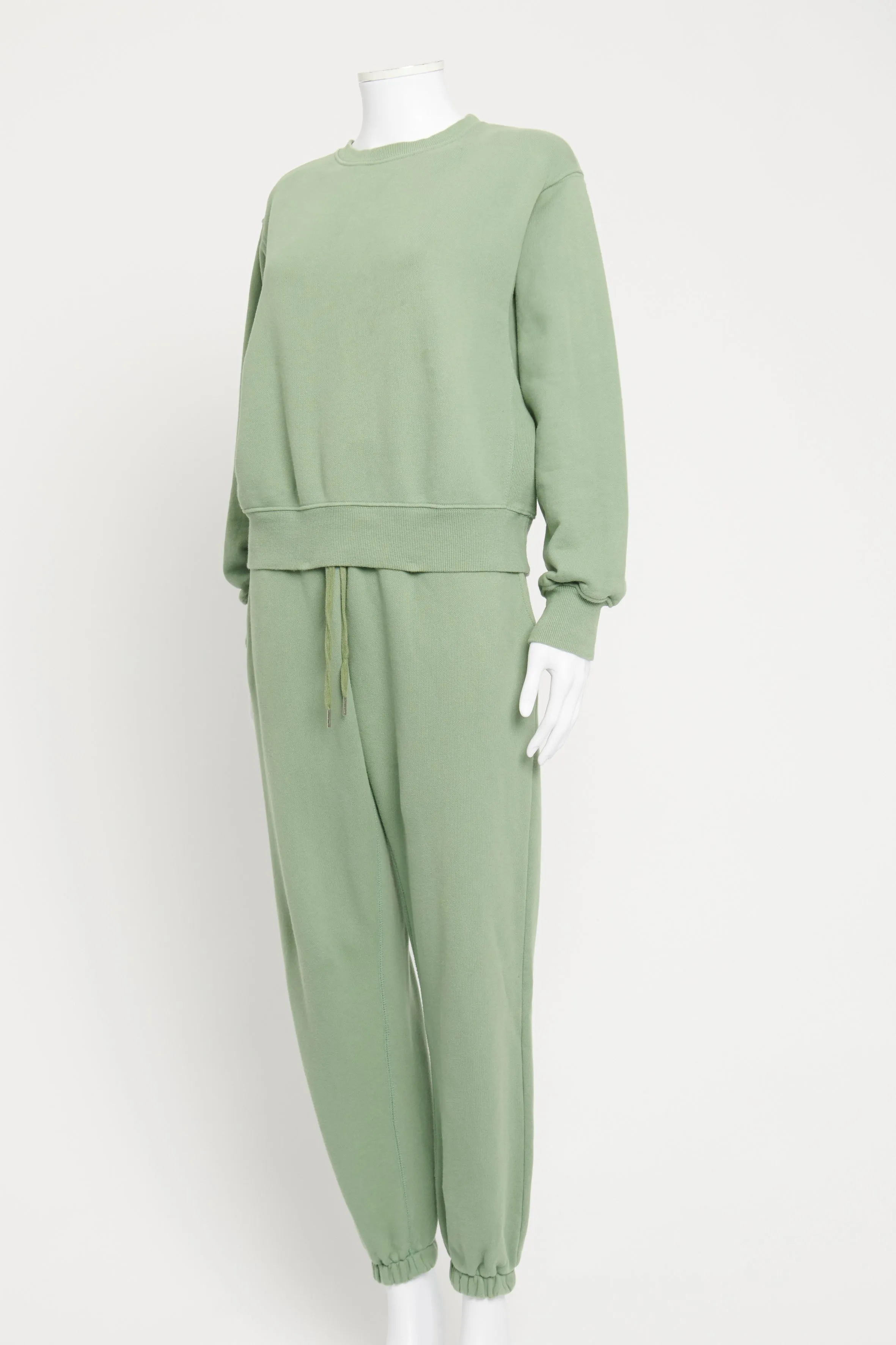 Green Cotton Preowned Tracksuit Set