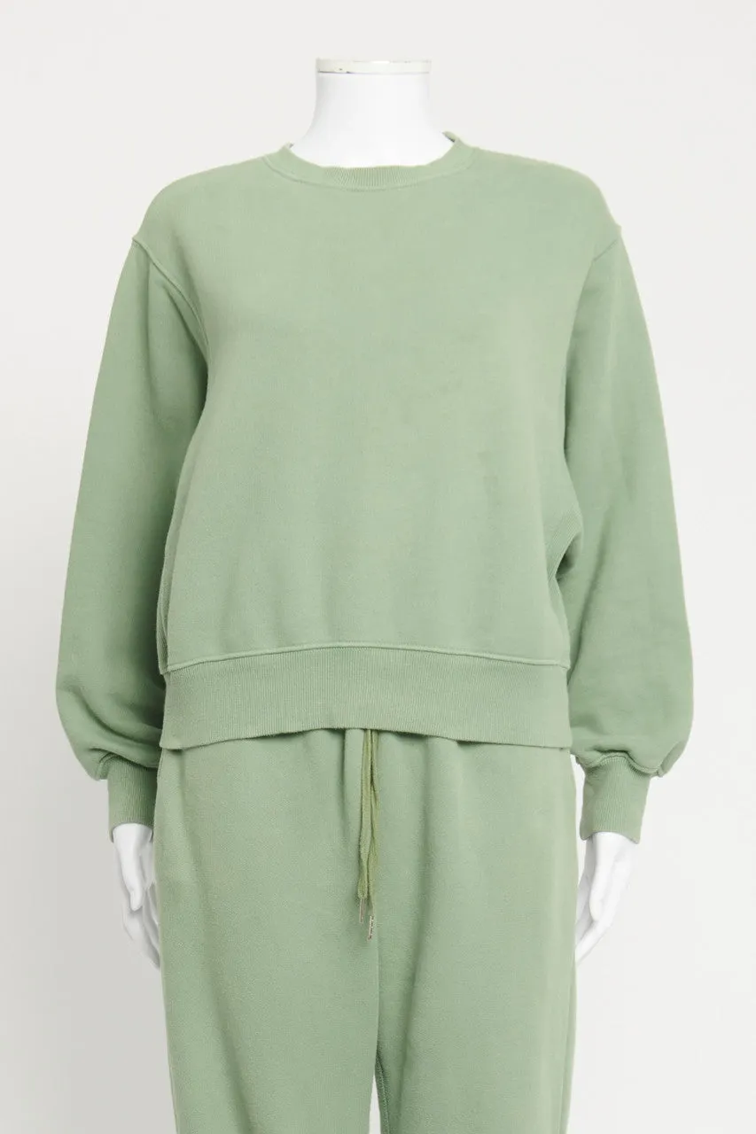 Green Cotton Preowned Tracksuit Set