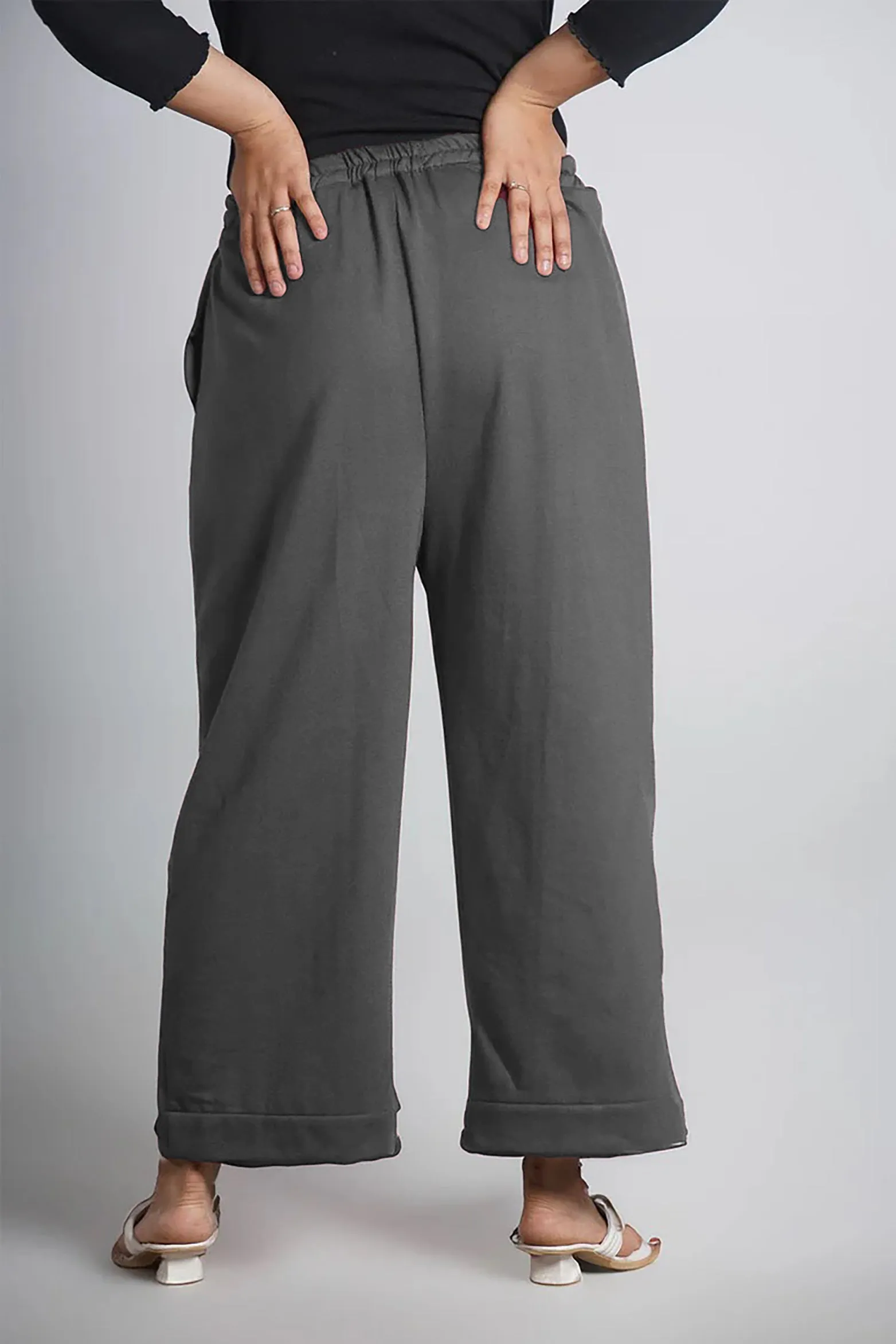 Grey Fleece Palazzo