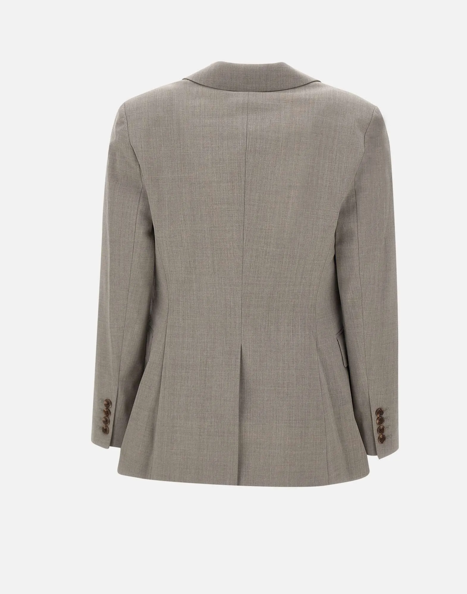 Grey Wool Crepe Blazer for Women