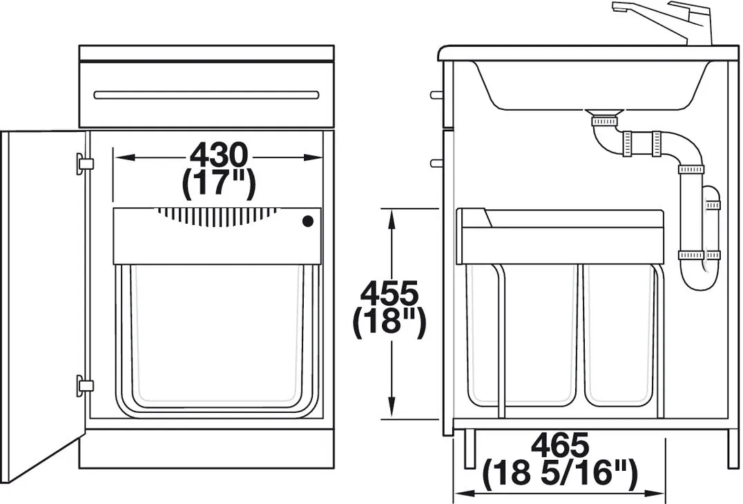 Hafele Waste Bin Pull-Out Hailo Easy Cargo 50