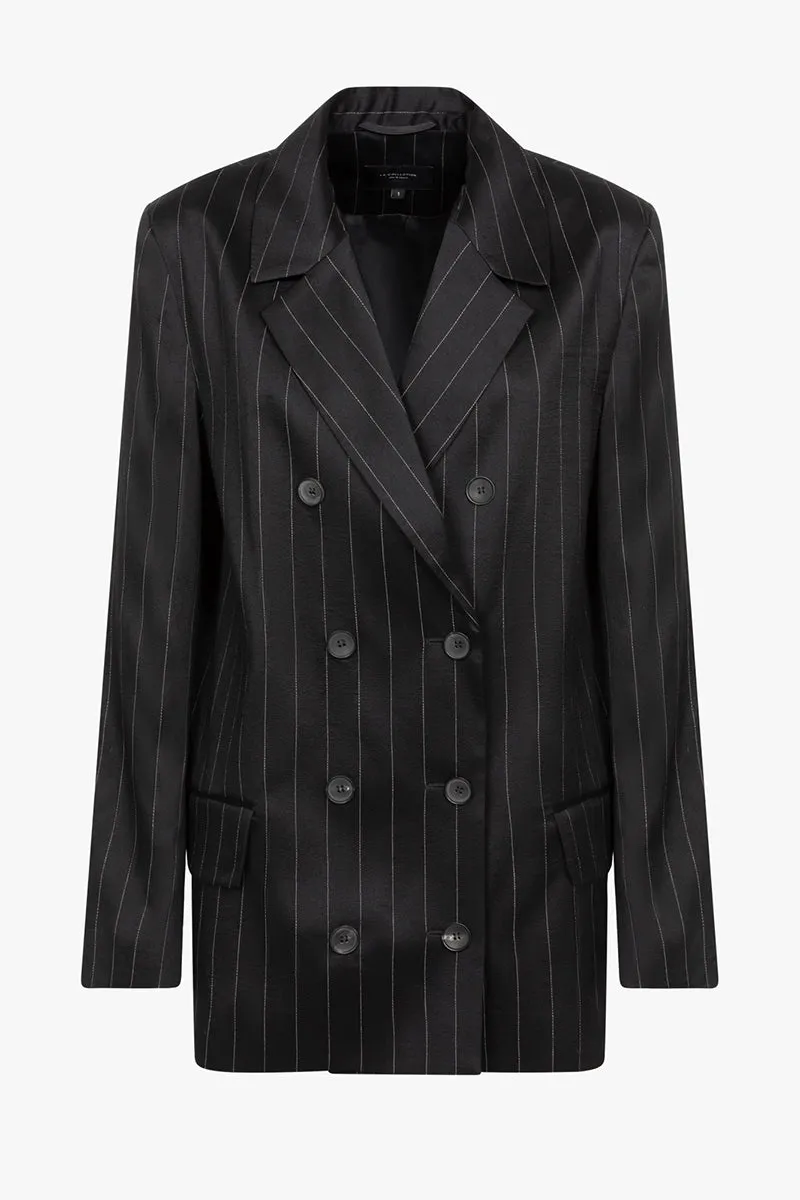 Harper blazer | Pinstriped - Virgin wool & silk blend