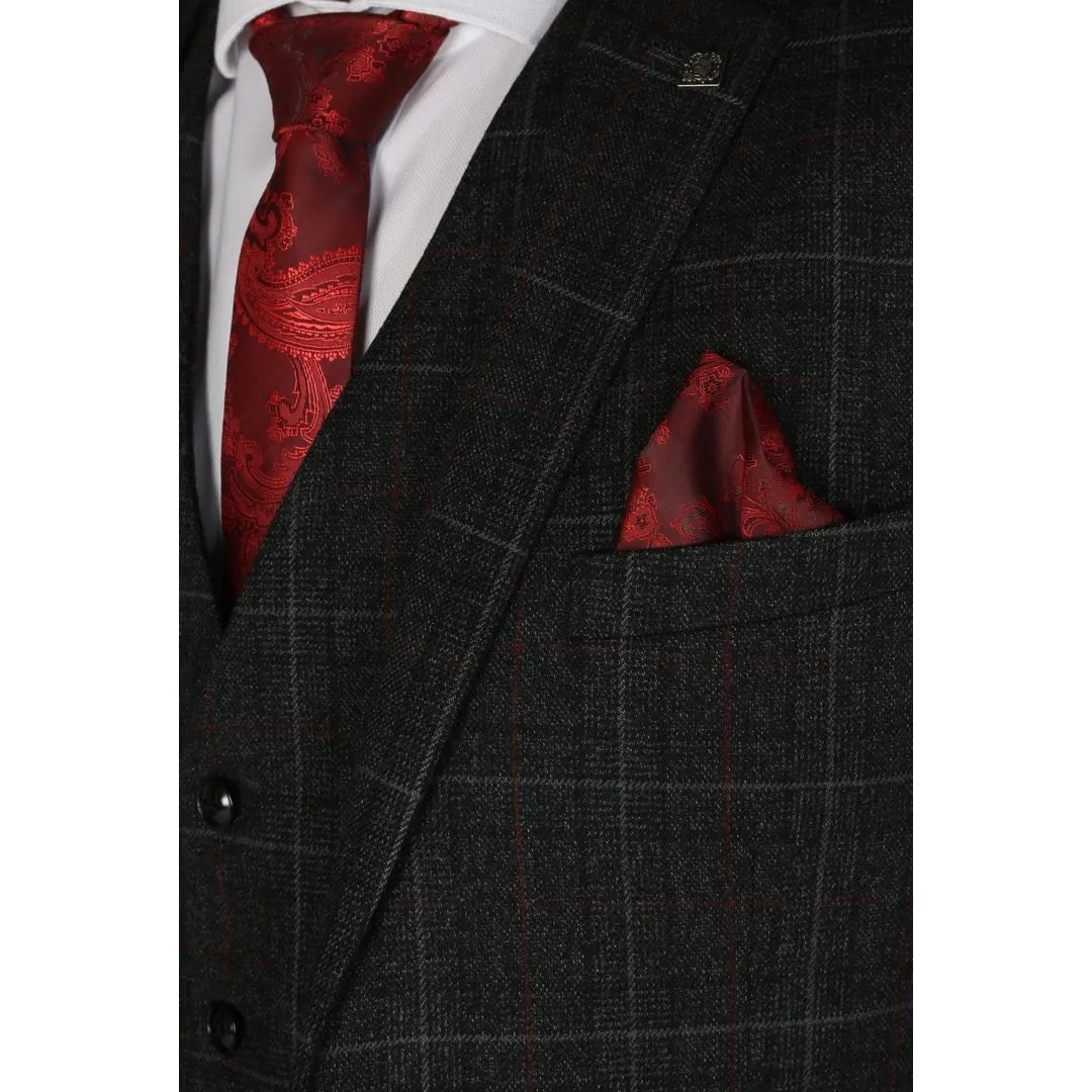 Harvey - Men's Charcoal Check Blazer Wedding Prom