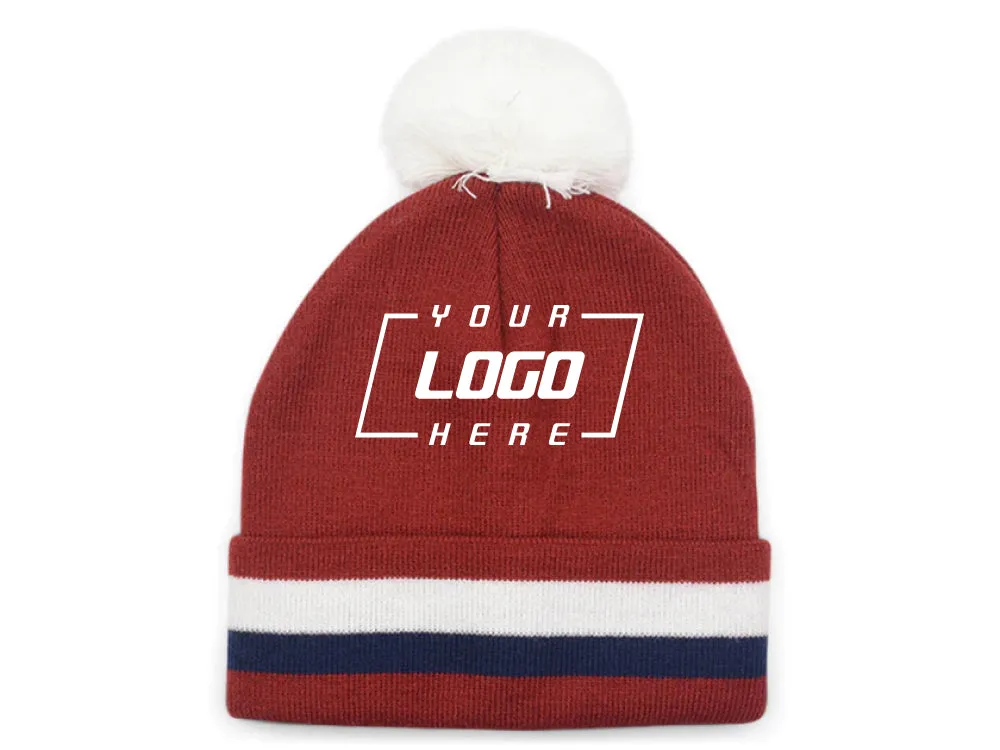 Headway Pom Knit - Cardinal Red/White/Navy