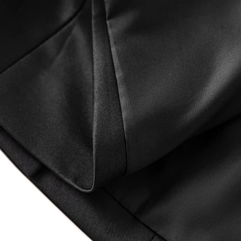 Hit Color Spliced Button Lapel Long Sleeve Tunic Coat