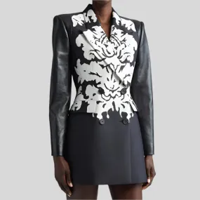 Hit Color Spliced Button Lapel Long Sleeve Tunic Coat